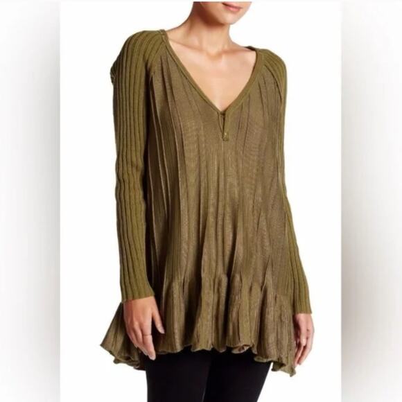 Free People Sweaters - Free People Ribs and Ruffles Sweater Tunic